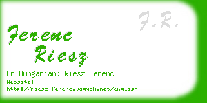 ferenc riesz business card